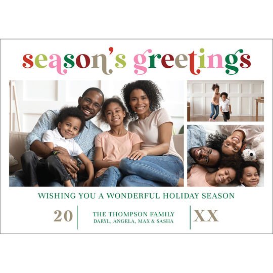 Season's Greetings Flat Holiday Photo Cards